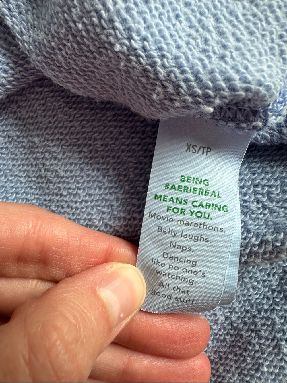 Aerie Oversized Crewneck Sweatshirt Baby Blue XS - Picture 4 of 4